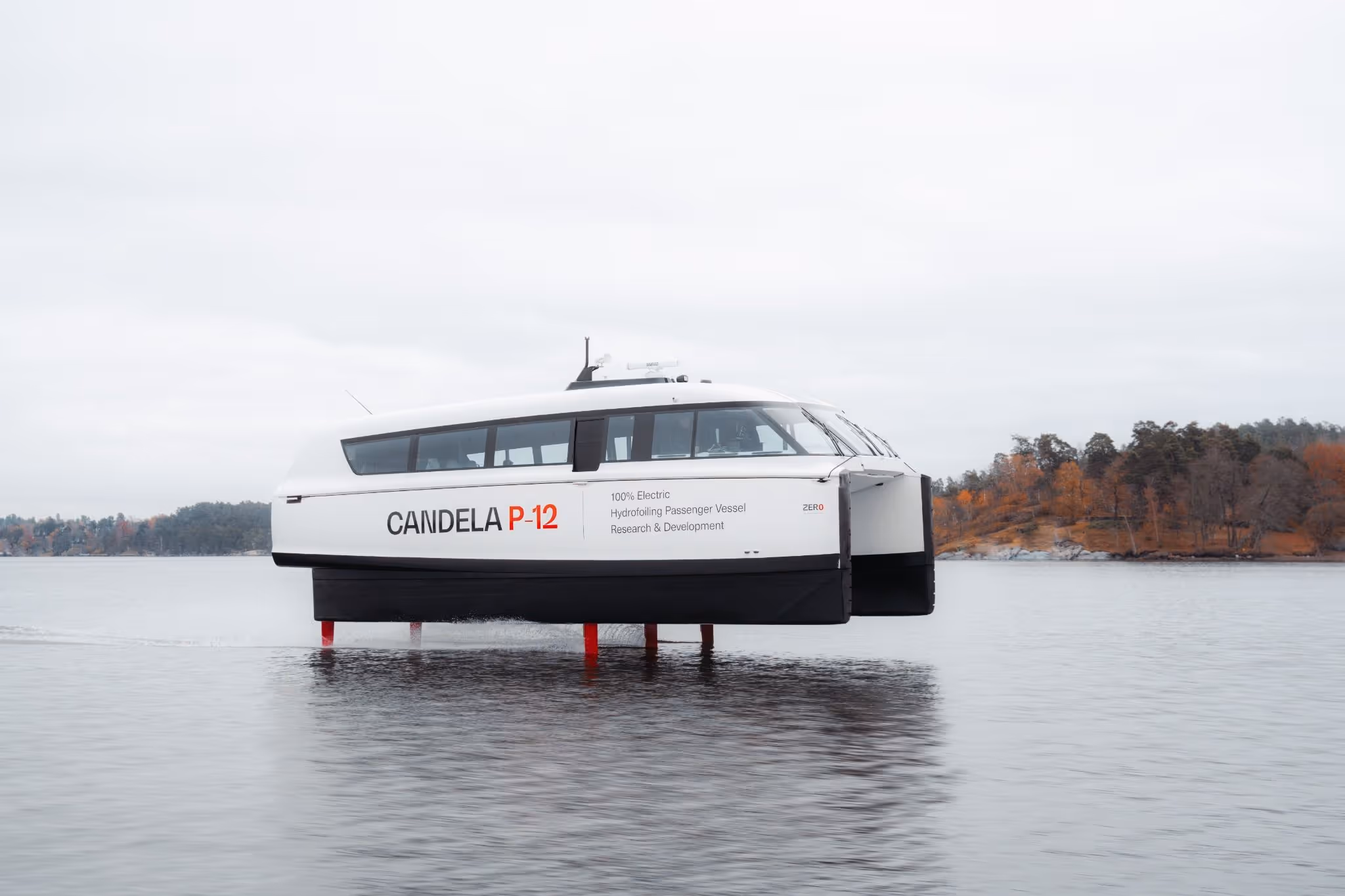 Candela at sea by small islands